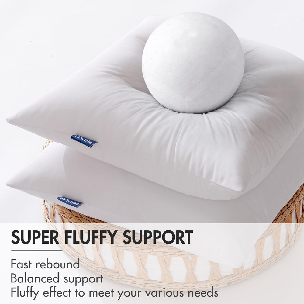 MIULEE 18x18 Outdoor Pillows,Set of 2 Waterproof Soft Support Throw Pillows