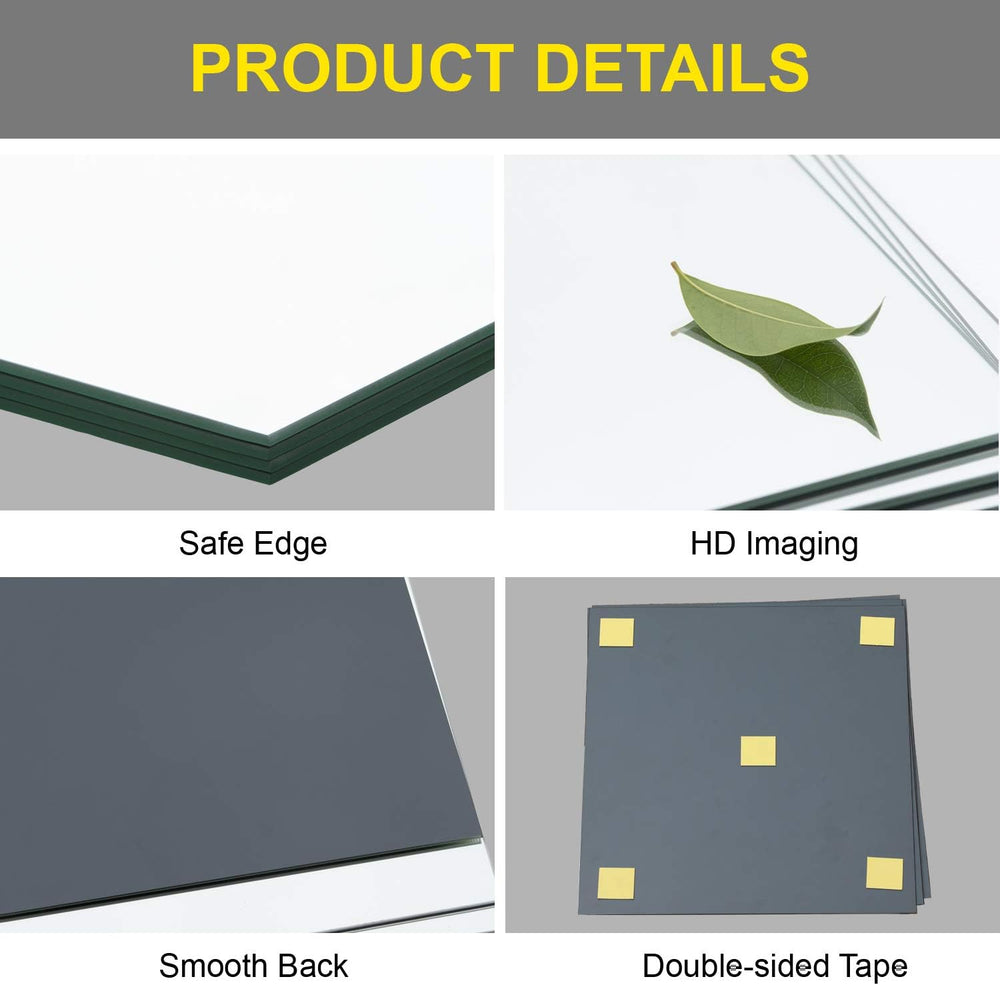Home Gym Mirror Tiles, 12" x 12" x 12PCS Wall Mirror Tiles Frameles...