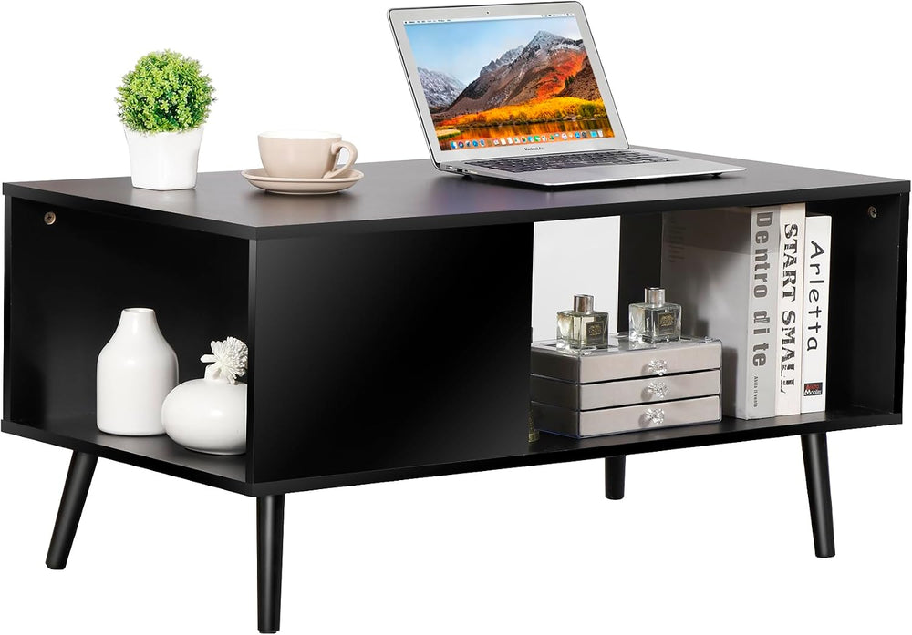 SUPER DEAL 2 Tier Coffee Table for Living Room, 40 Inch Rectangle Accent Cent...
