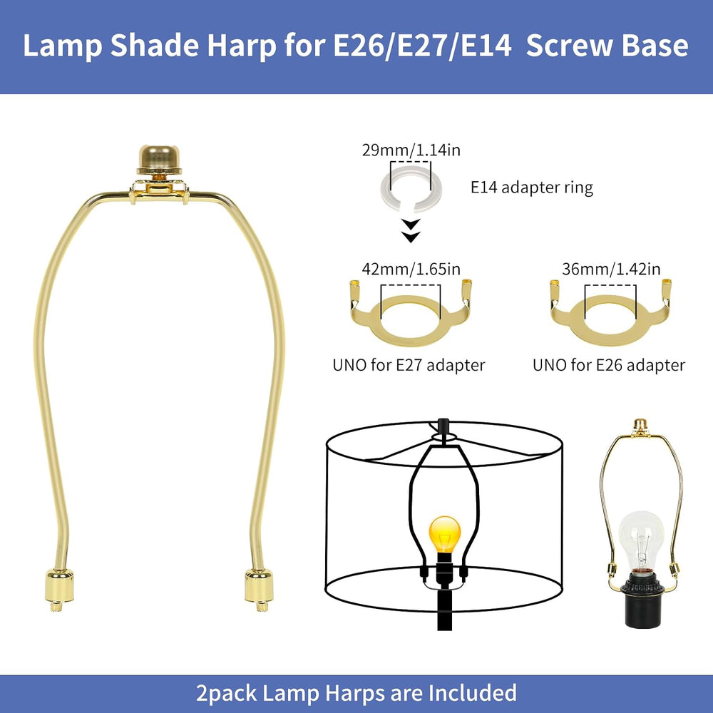 Lamp Shades Set of 2, Drum Lampshades with Leaf Design, 13" Top x 13&quo...