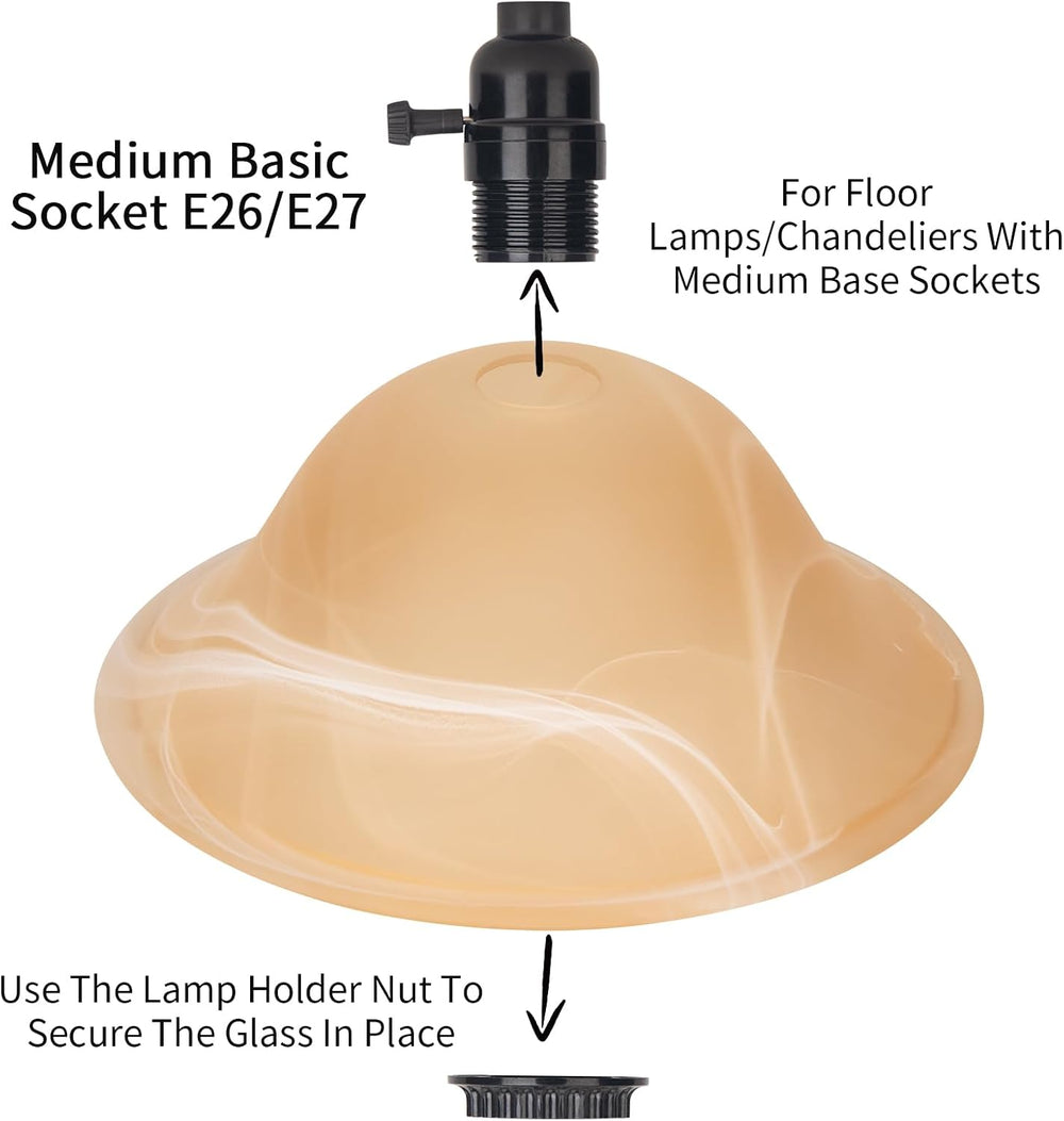 Glass Lamp Shade Replacement for Torchiere Floor Lamps,Lamp Shade for Floor L...