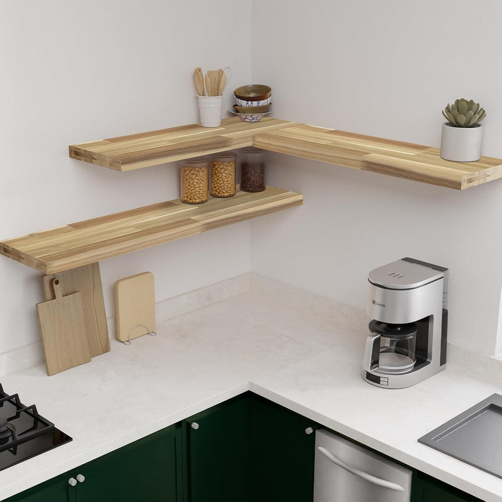 Howizz Acacia Butcher Block Shelf 12" x 4ft x 1.5" Inches, Unfinish...