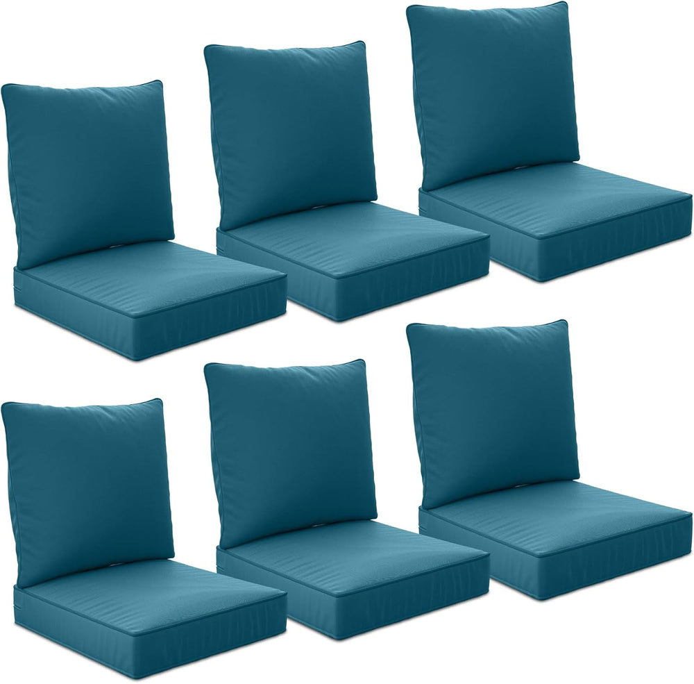 22" x 22" x 6" Outdoor Deep Seat Cushions Set - 6 Set Waterpro...