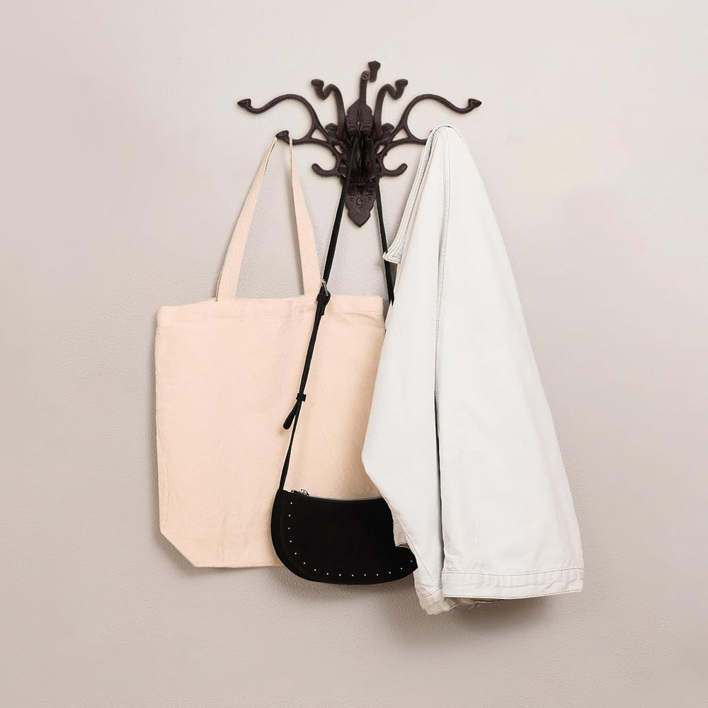 Yaocom 3Pcs Vintage Swivel Wall Hook Cast Iron Coat Rack, Black