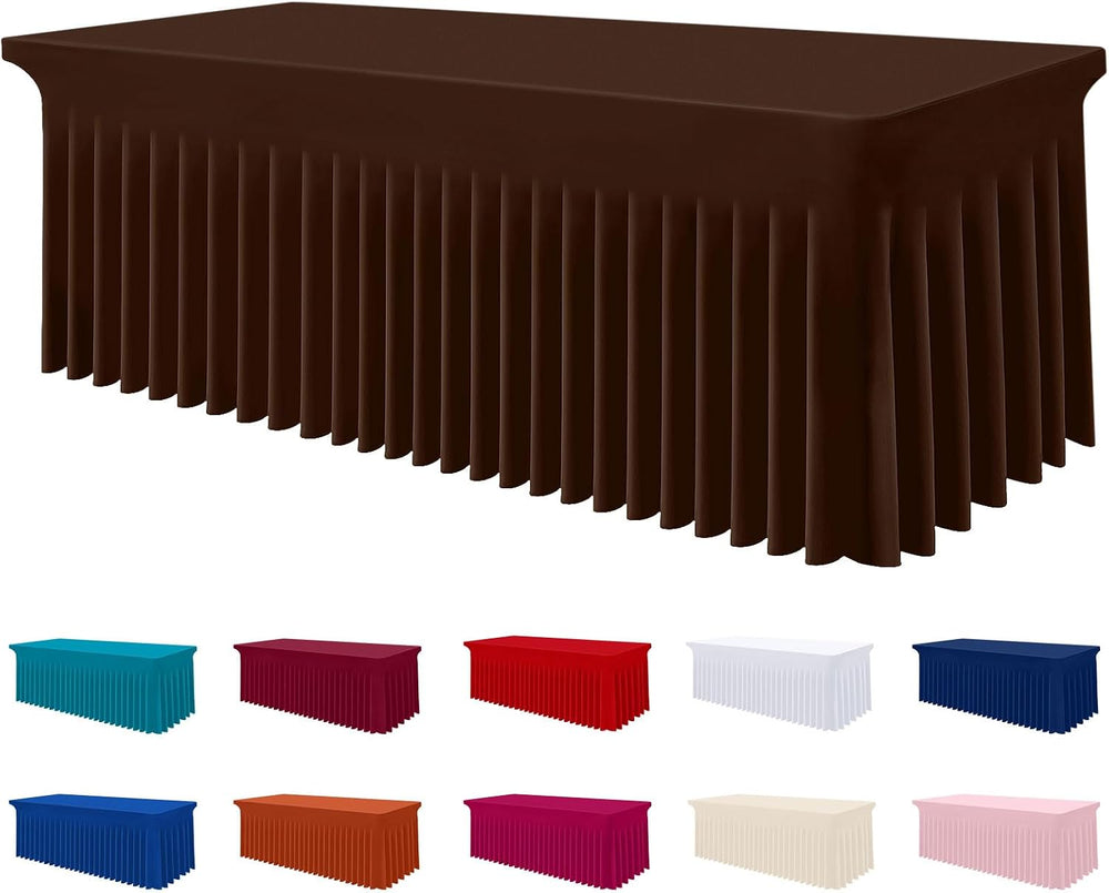Smiry Spandex Elastic Fitted Table Cloth Skirt for 6FT Rectangle Table