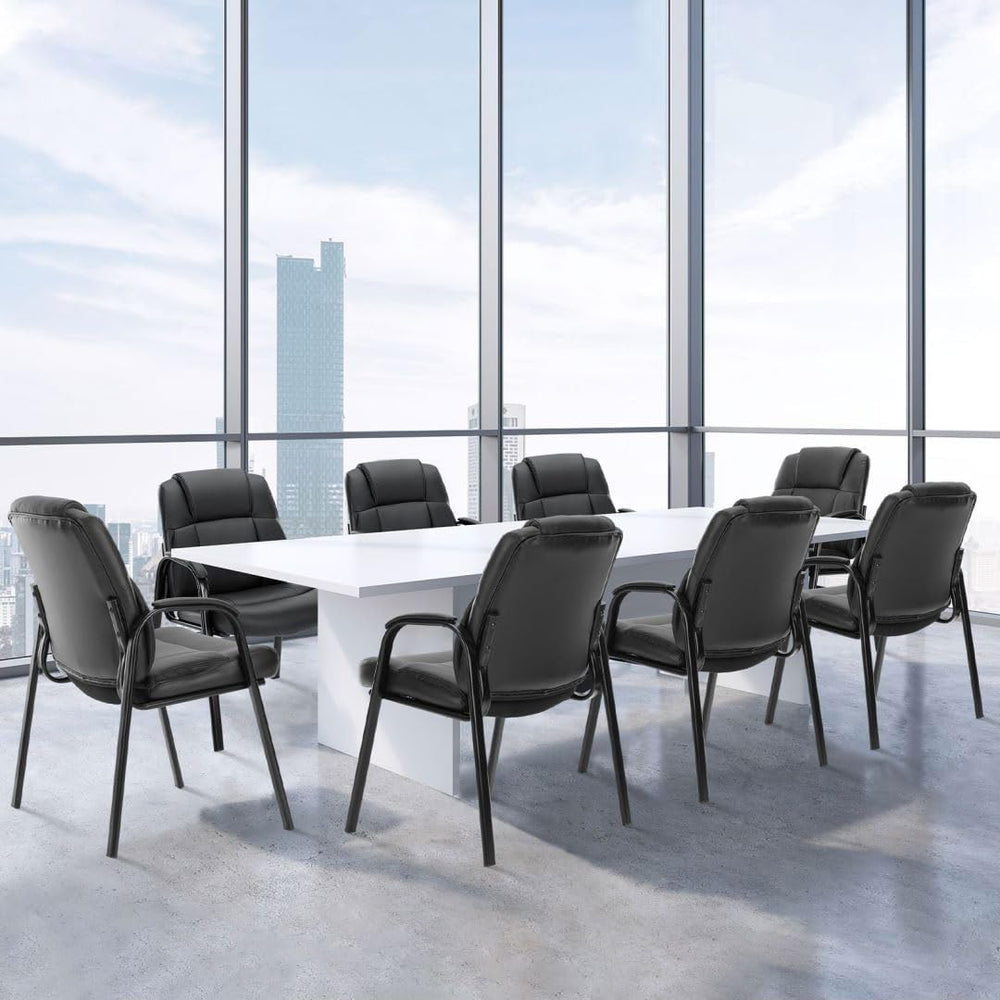 PU Leather Conference Room Chair, Tall Back Chairs with with Padded Arms and ...