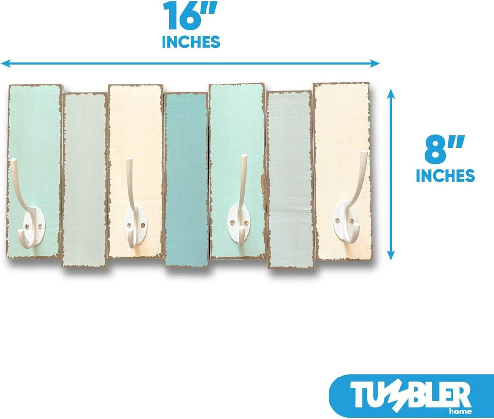 Tumbler Home Beachy Wall Hook Rack for Coastal and Beach Decor