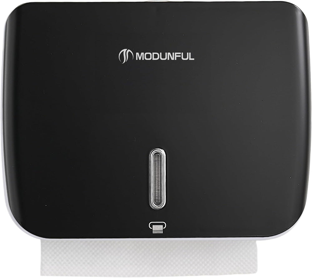 modunful Folded Paper Towel Dispenser Wall Mount - No Drill Matte Black