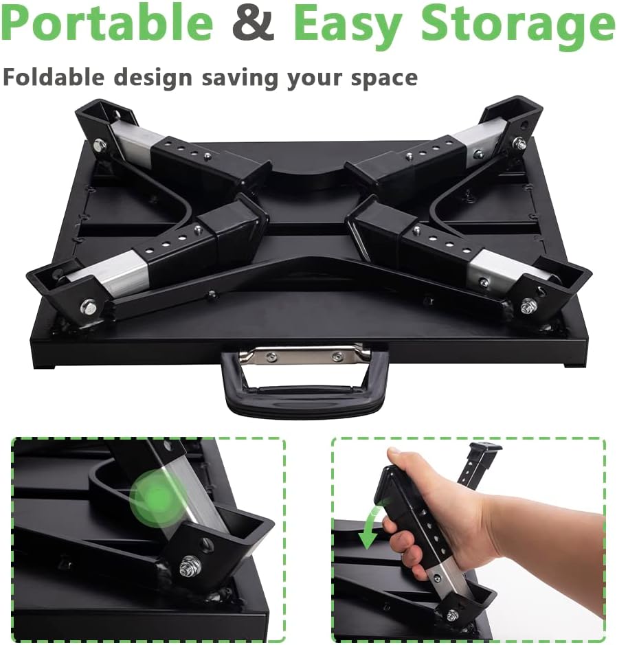 Aluminum RV Step Stool, 4-Level Adjustable Folding, Black