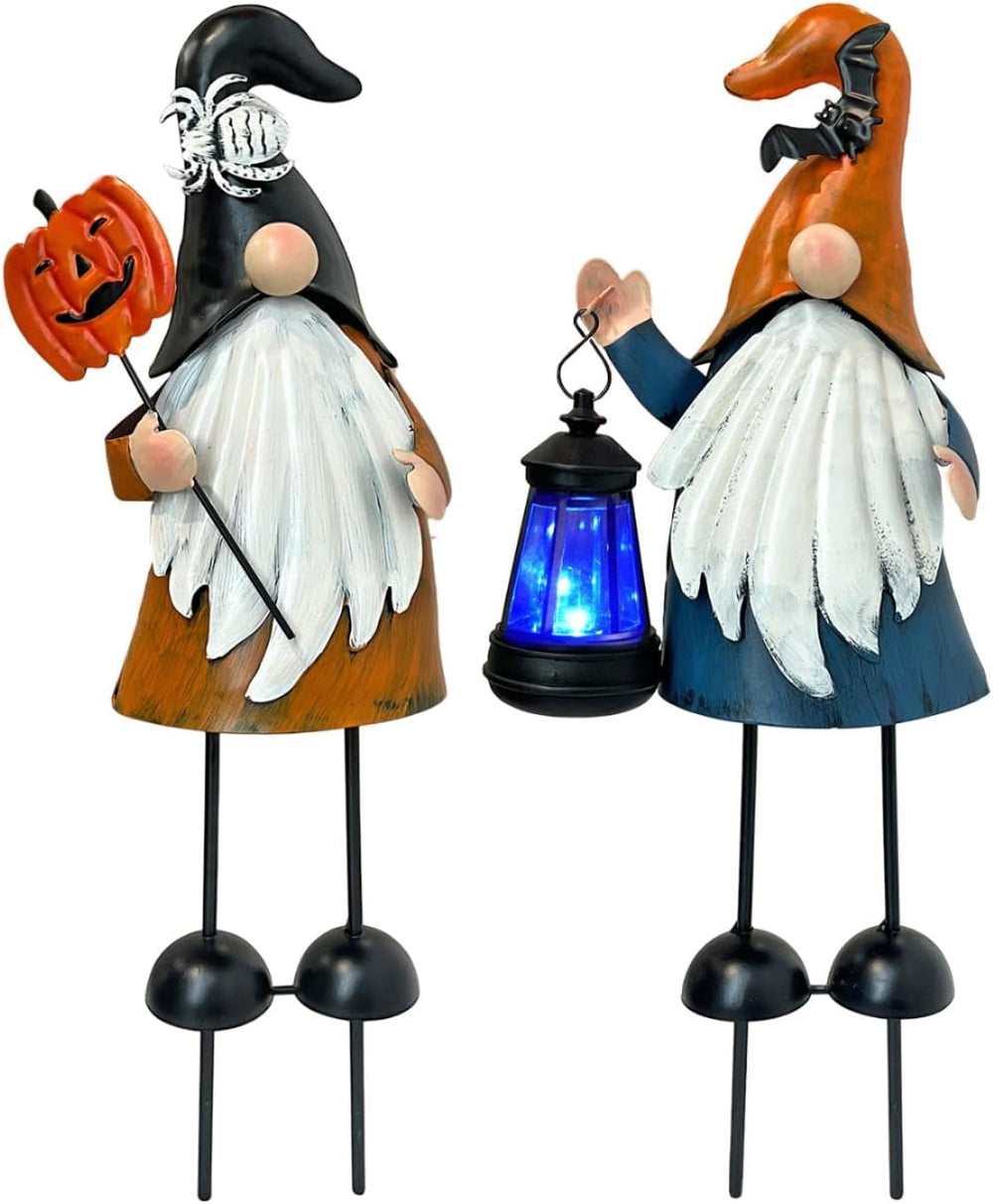 HONGLAND Halloween Decorations Outdoor Solar Gnomes with LED Lantern, Gnomes ...