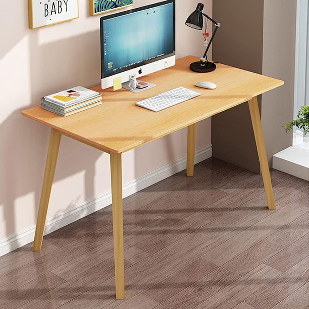 IOTXY Simple Wooden Writing Desk - 55" W PC Laptop Computer Table, White