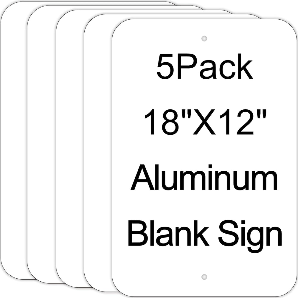 5 Pack Blank Aluminum Signs, 18x12Inch Blank Metal Write-On Sign for Heat Tra...