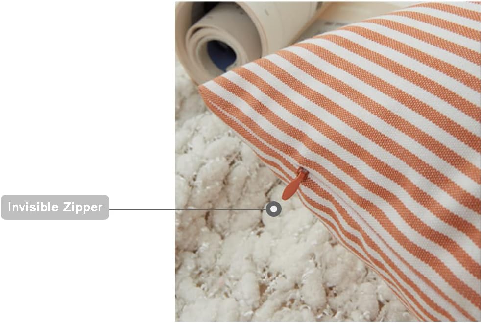 HOPLEE Orange Fall Pillow Covers 24x24 Farmhouse Throw Pillow Cover Cushion C...