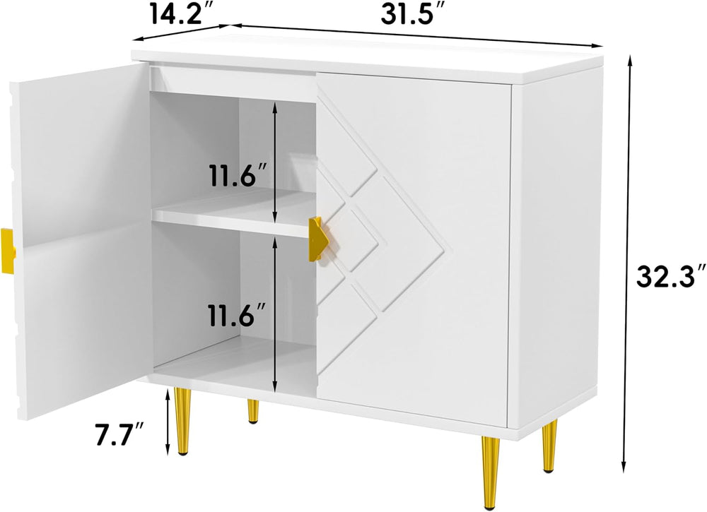 Xilingol Modern Accent Cabinet with Storage, Storage Cabinet with 2 Doors, Si...