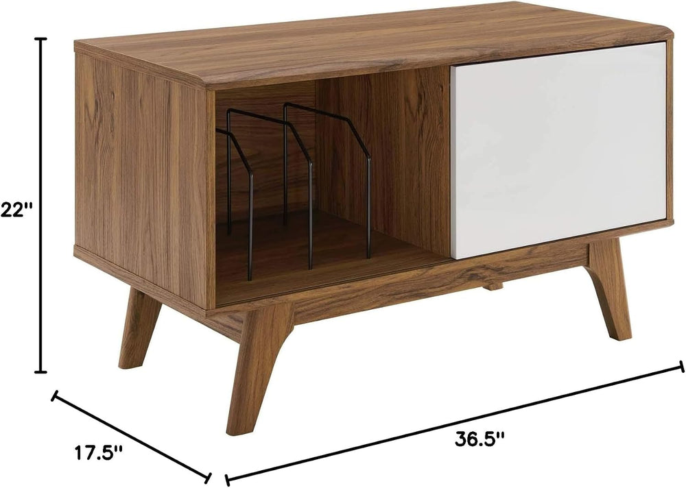 Modway Envision Mid-Century Modern 37" Vinyl Record Display Stand, 37 In...