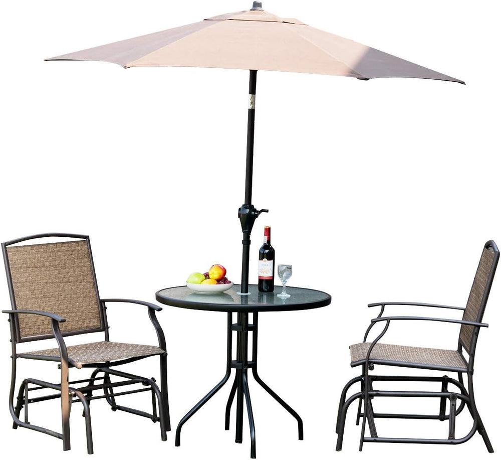 GIANTEX Outdoor Glider Chair W/Sturdy Metal Frame & Breathable Mesh Fabri...