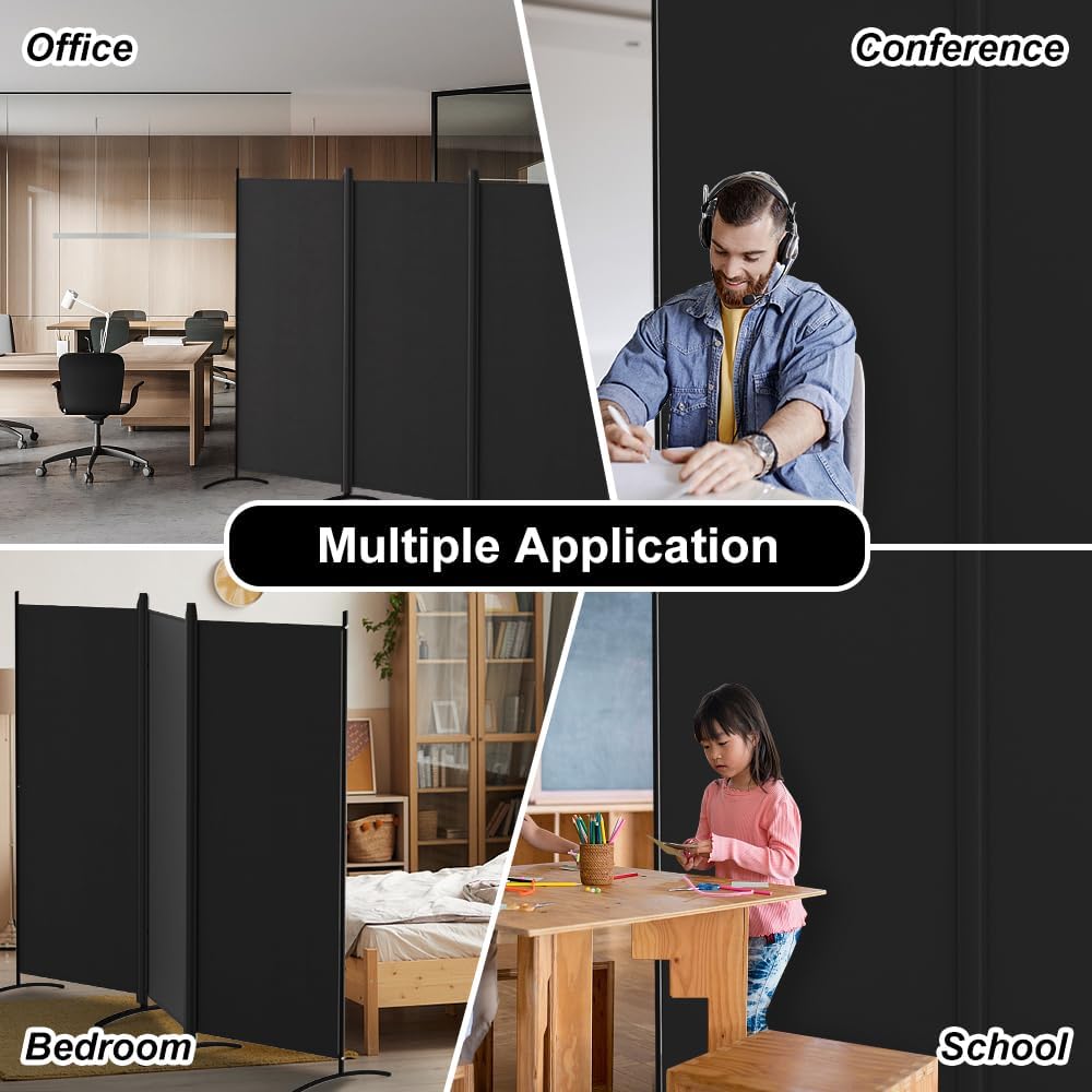 Kokorona 3 Panel Room Divider, 6FT Tall Folding Privacy Screen Wall Dividers,...