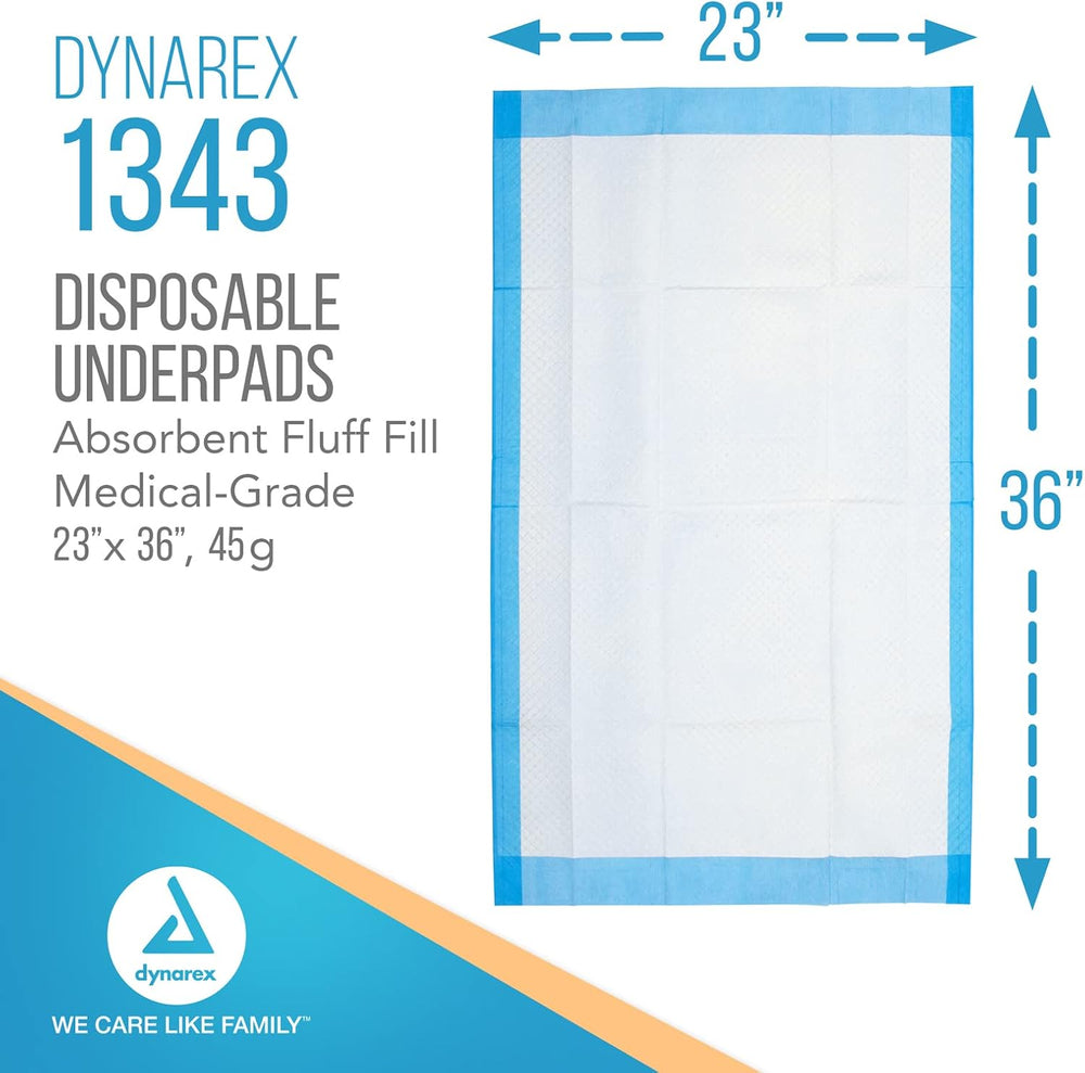 Dynarex Disposable Underpads, Ultra-Absorbent Medical-Grade Incontinence Bed ...