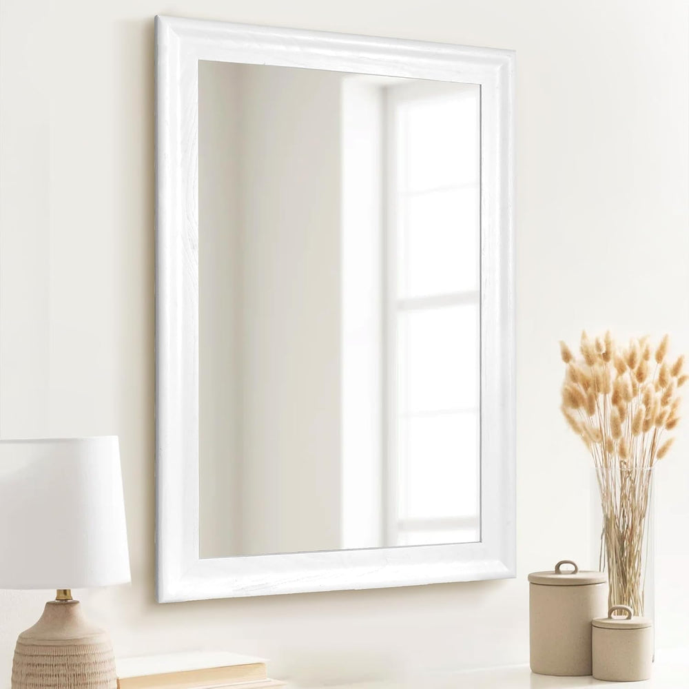 White Wall Mirror for Bathroom,Rectangle Rustic 24 x 36 inch Vanity Mirrors