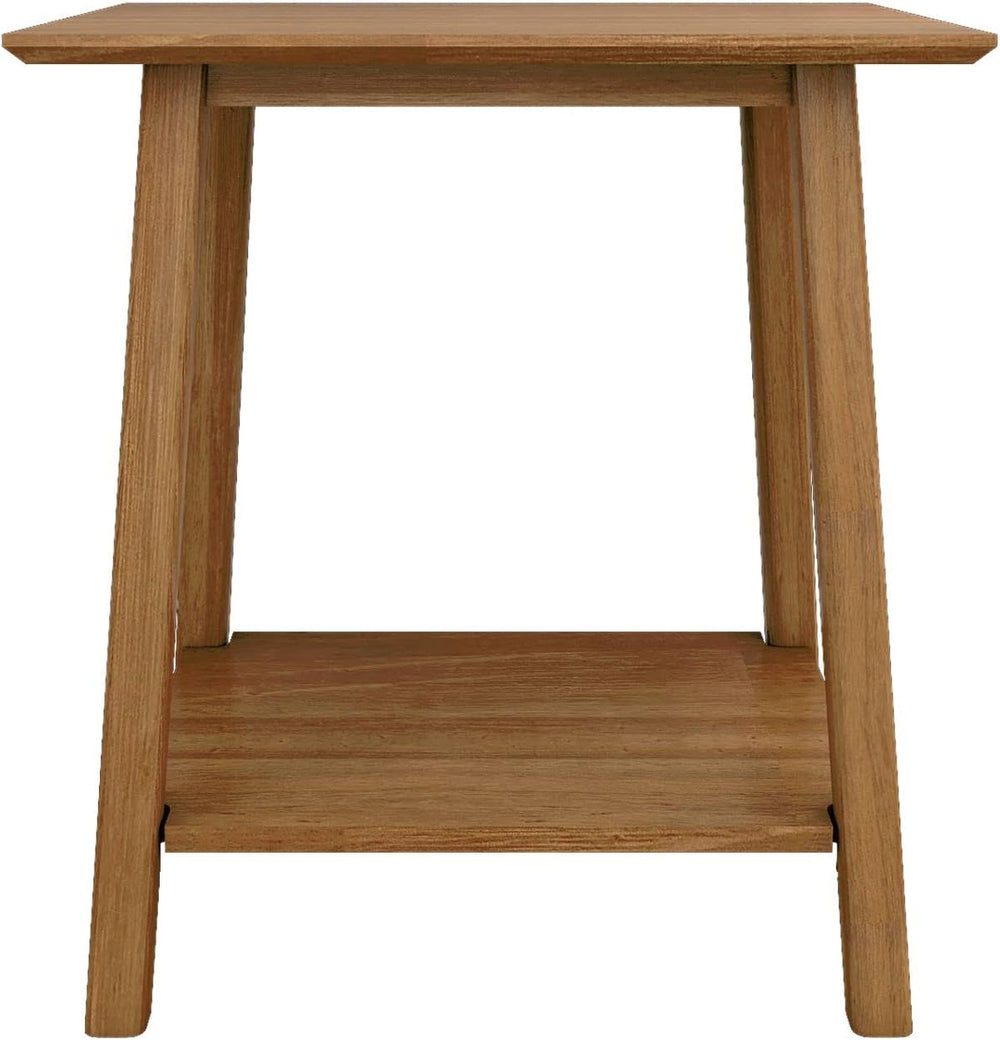 Plank+Beam Mid Century Modern Rectangular Side Table, Pecan