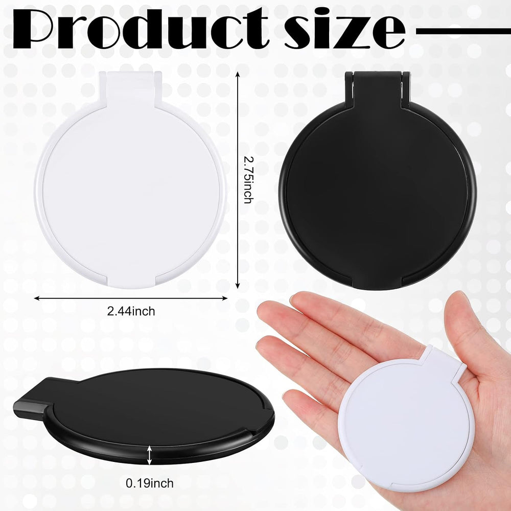 Tatuo 150 Pcs Compact Pocket Mirrors Bulk, Round Makeup, Black and White