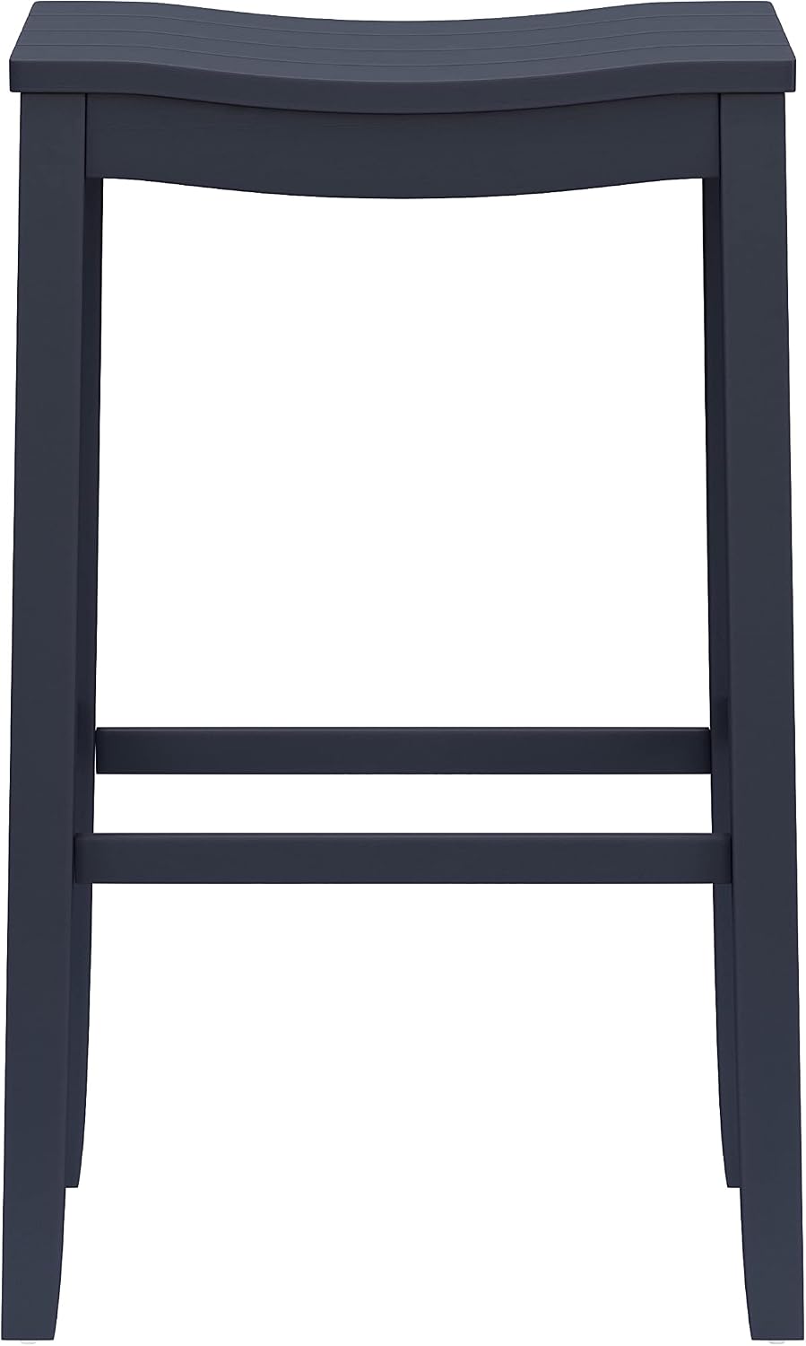 Hillsdale Fiddler Wood Backless Bar Height Stool with Saddle-Style Seat, Navy