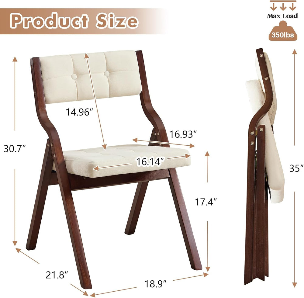 2-Pack Folding Dining Chairs with Cushion,Padded Foldable Dining Chairs,Porta...