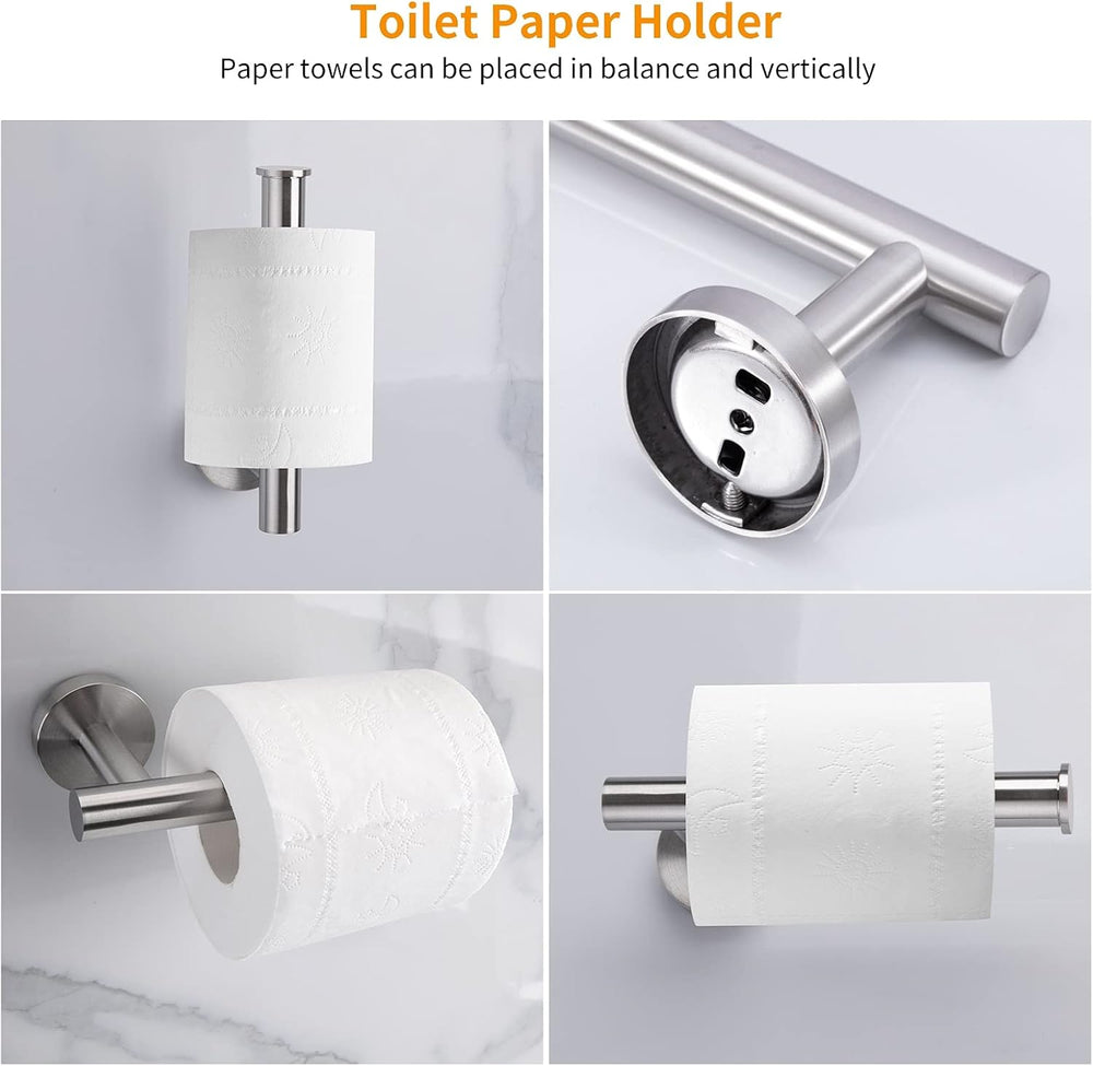 Cilee 10 Piece Brushed Nickel Bathroom Accessories Set, 16 inch Brushed Nicke...