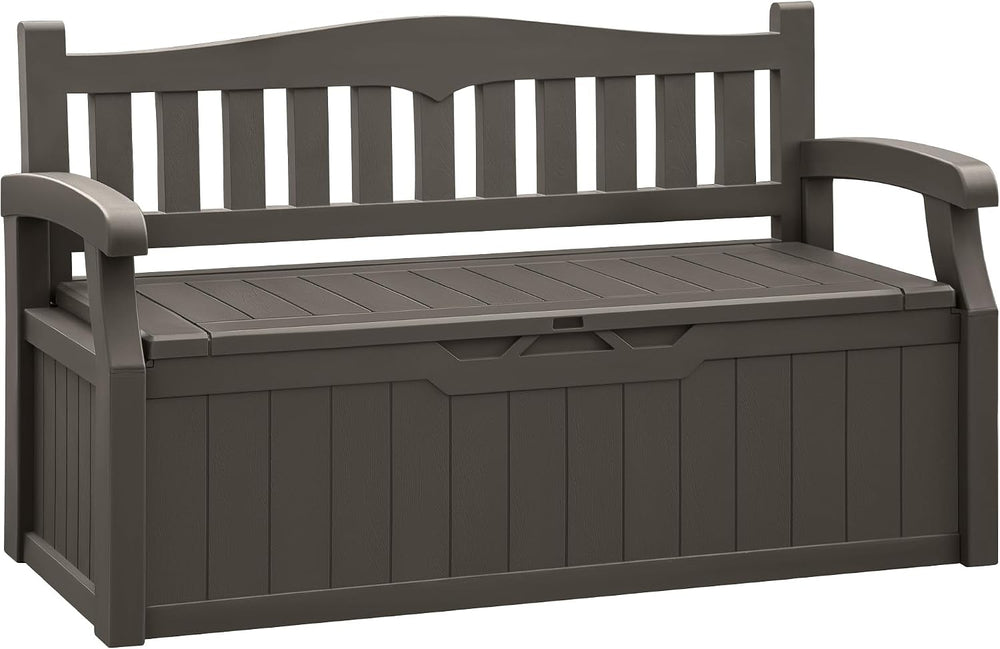 Flamaker 80 Gallon Storage Bench, Deck Box with Seat Waterproof All-Weather