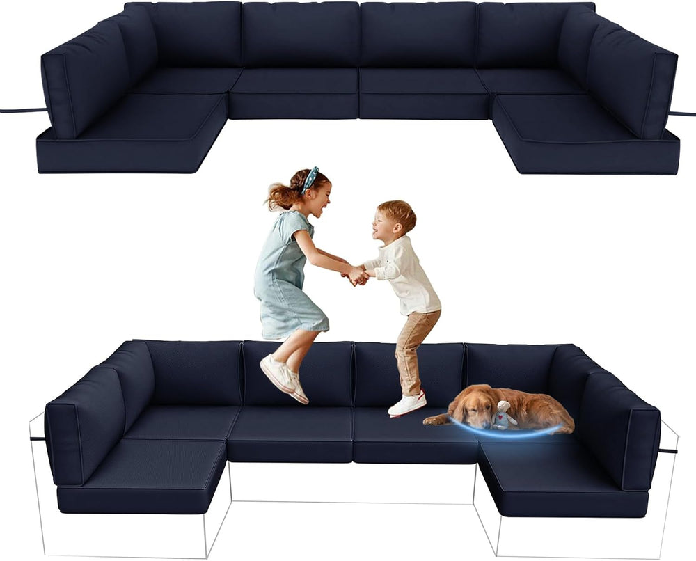 14Pcs Outdoor Sofa Replacement Cushions,Water-Resistant Patio Funiture Sectio...