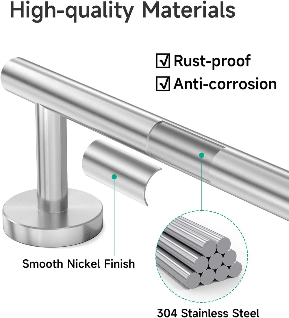 USHOWER 4PCS Brushed Nickel Bathroom Accessories Set, 24-Inch Towel Bar Set