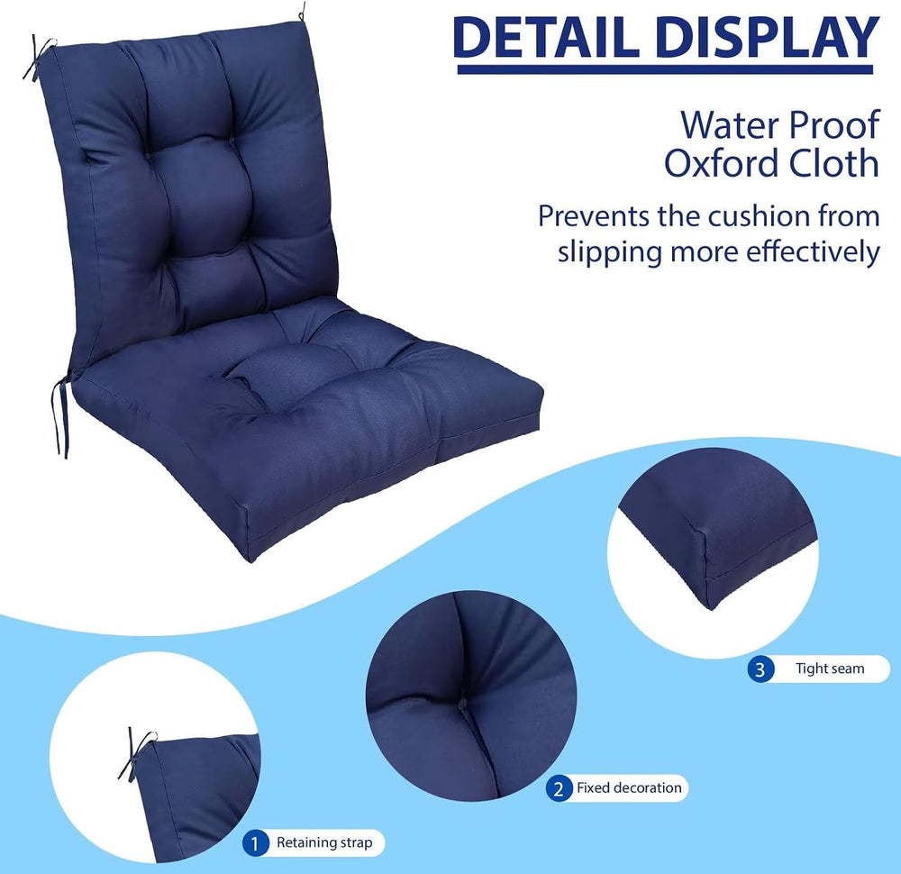 Outdoor Chair Cushions Waterproof Floral Tufted Lawn Wicker Chair Cushion for...
