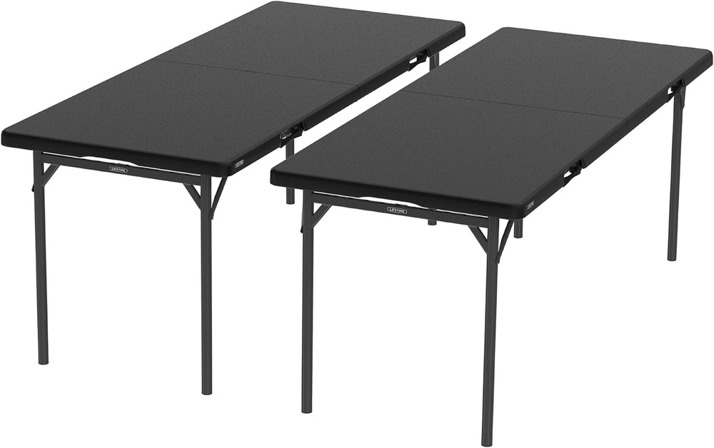 LIFETIME 6-Foot Fold in Half Table, 2-Pack, Commercial, Black