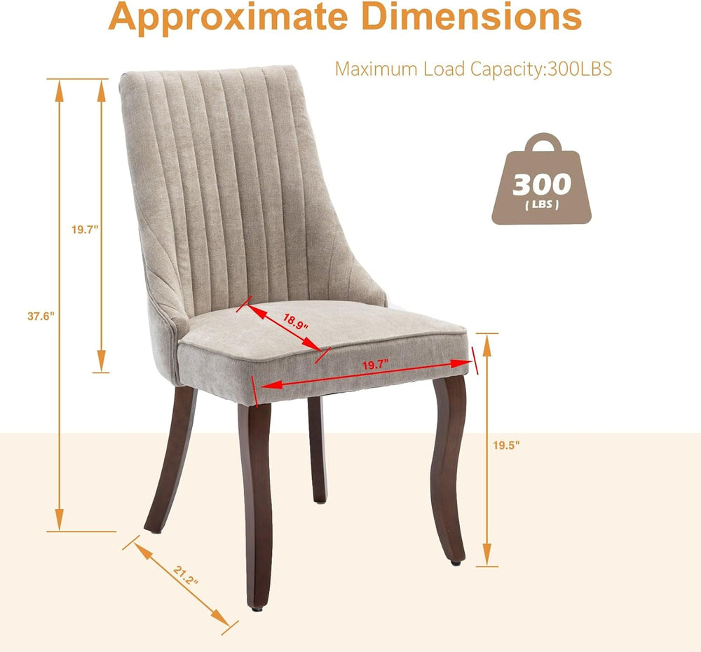 Dining Chairs Set of 4,Comfy Fabric Upholstered Accent Chairs for Kitchen Liv...
