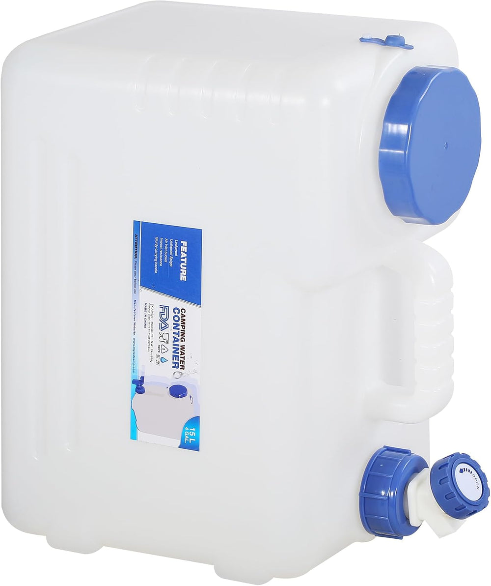 REDCAMP 4 Gallon/15L Portable Water Container with Spigot,Camping Water Jug,C...
