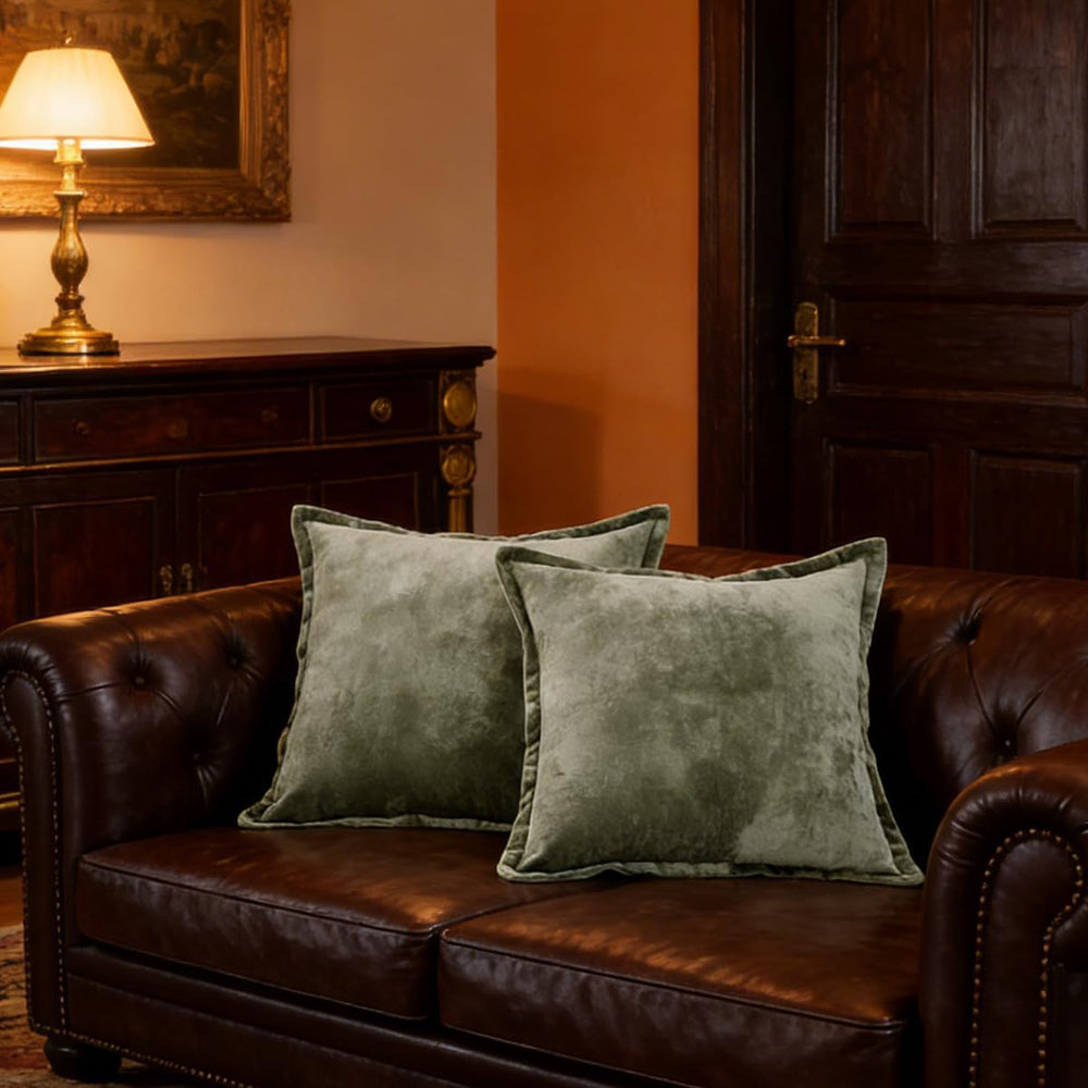 Luxurious Velvet Euro Shams Decorative Throw Pillow Covers 26x26 Set of 2 Sol...