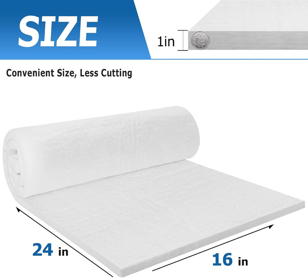 Ceramic Fiber Blanket, 24" x 16" x 1" (Thick) 2 Pieces, Rated ...