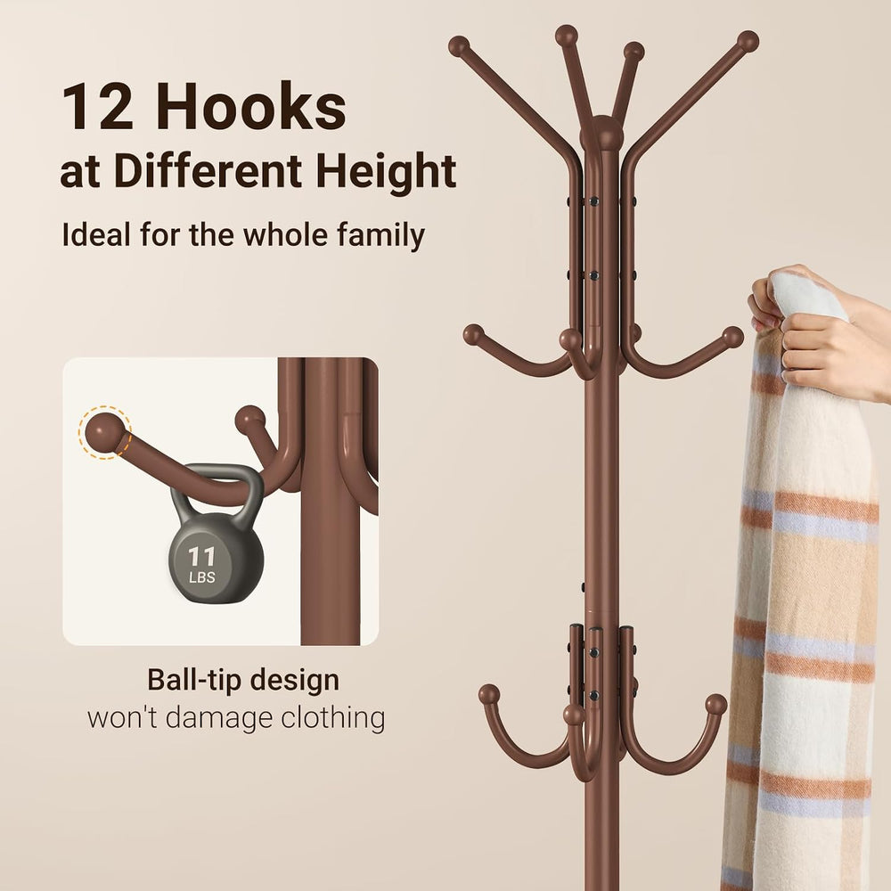 ELYKEN Coat Rack Freestanding, Metal Coat Rack with Umbrella Holder