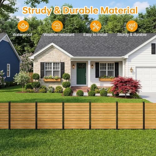 Aoxun 4 Panels Wood Privacy Screen, 41" x 38" No-Dig Air Conditione...