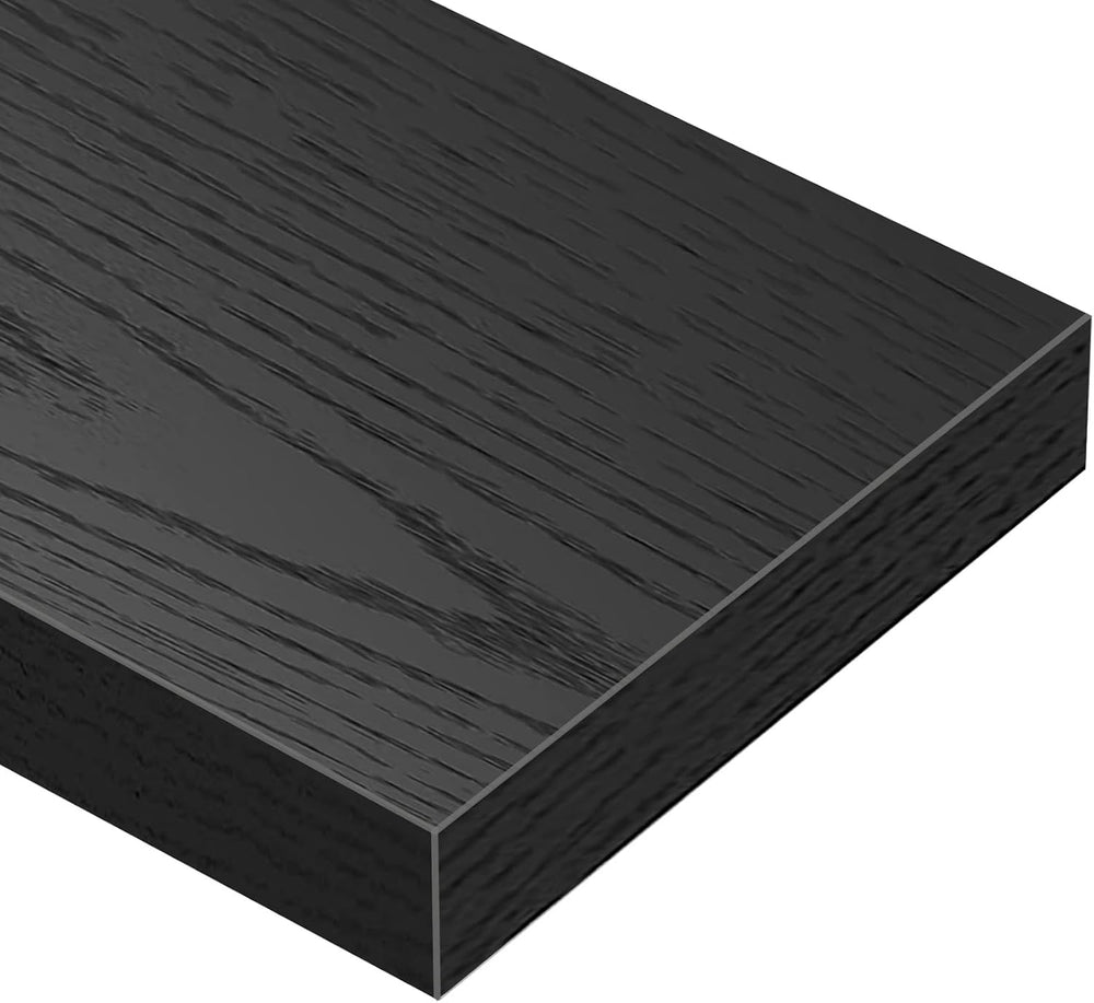 QEEIG Extra Long Floating Shelves for Wall (Black, Set of 2, 47.2")