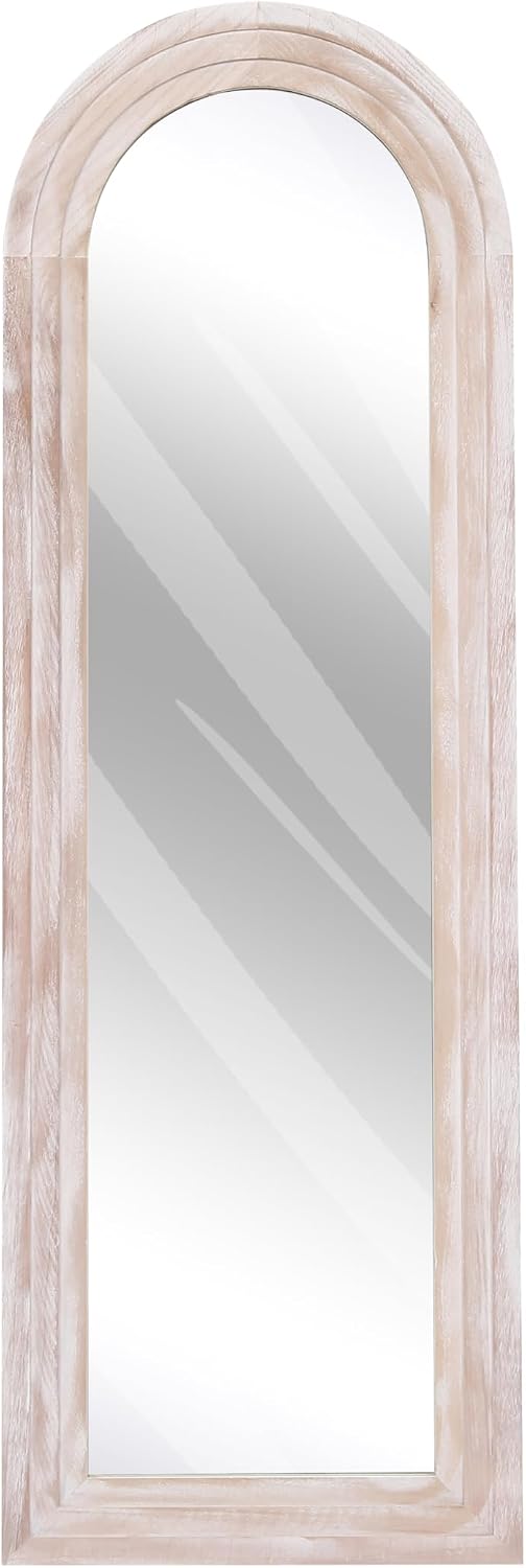ZHUNFA Arched Full Length Mirror with Solid Wood Frame