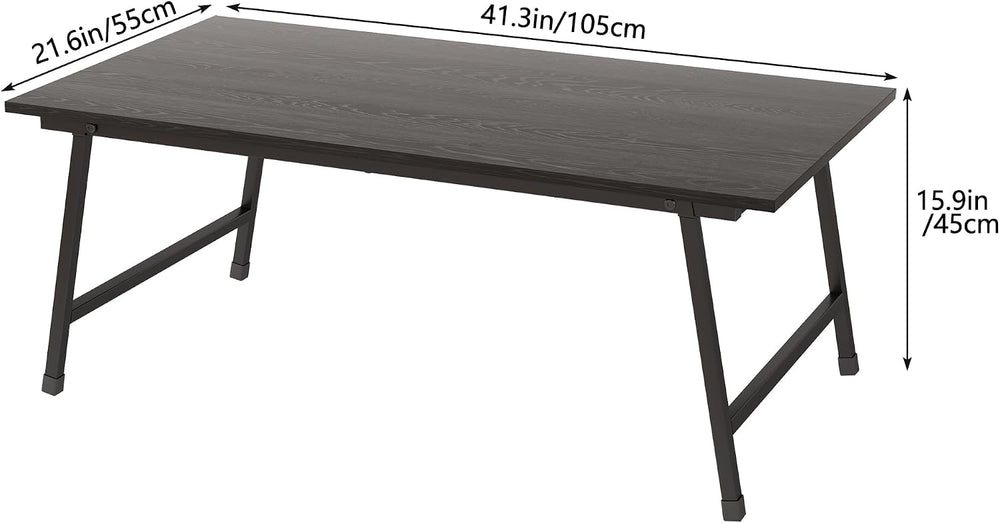 Low Coffee Table Foldable,Simple Modern Rectangular Center Table,Black Sand