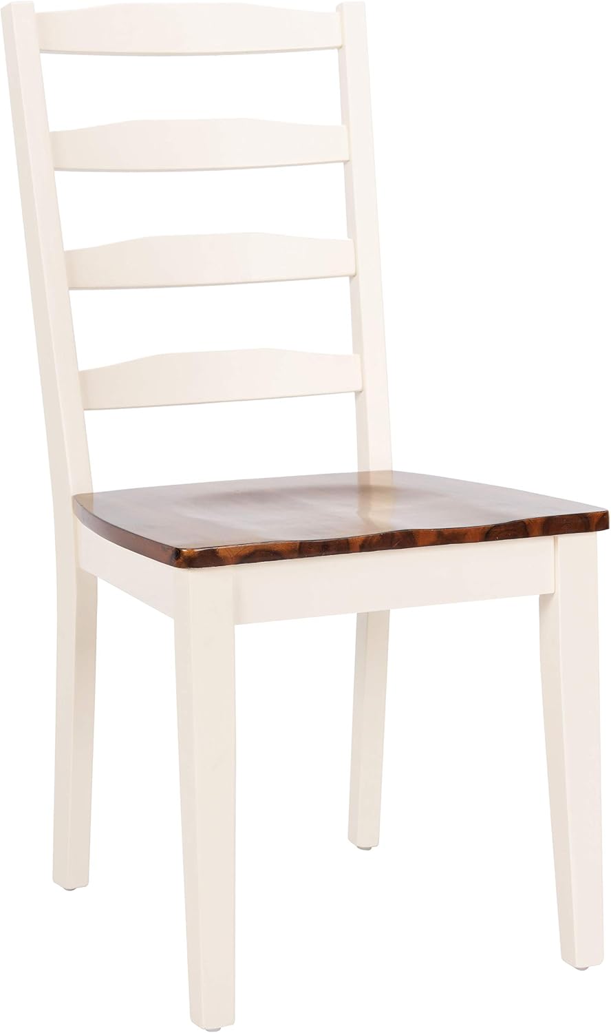 SAFAVIEH Shay Wood Dining Table, Farmhouse White/Natural Acacia DNS9205A