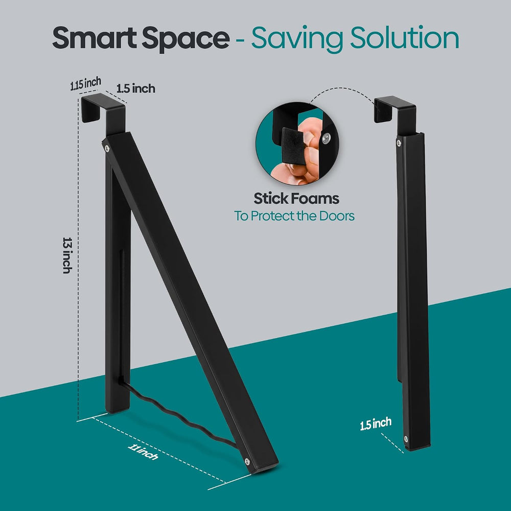 HOLDN’ STORAGE Over The Door Hanger, Single Foldable Rack Organizer, 2 Pack