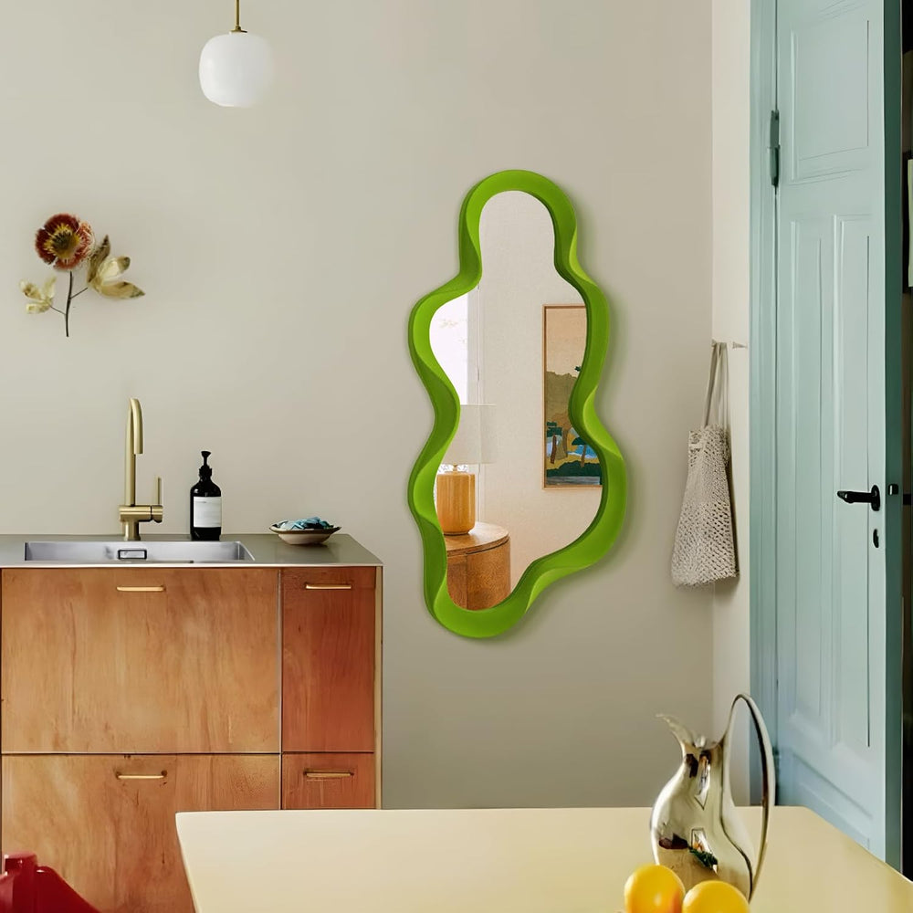 Green Wall Mirror Decor for Funky Home Decor 13.8x29.7,Lawn Green