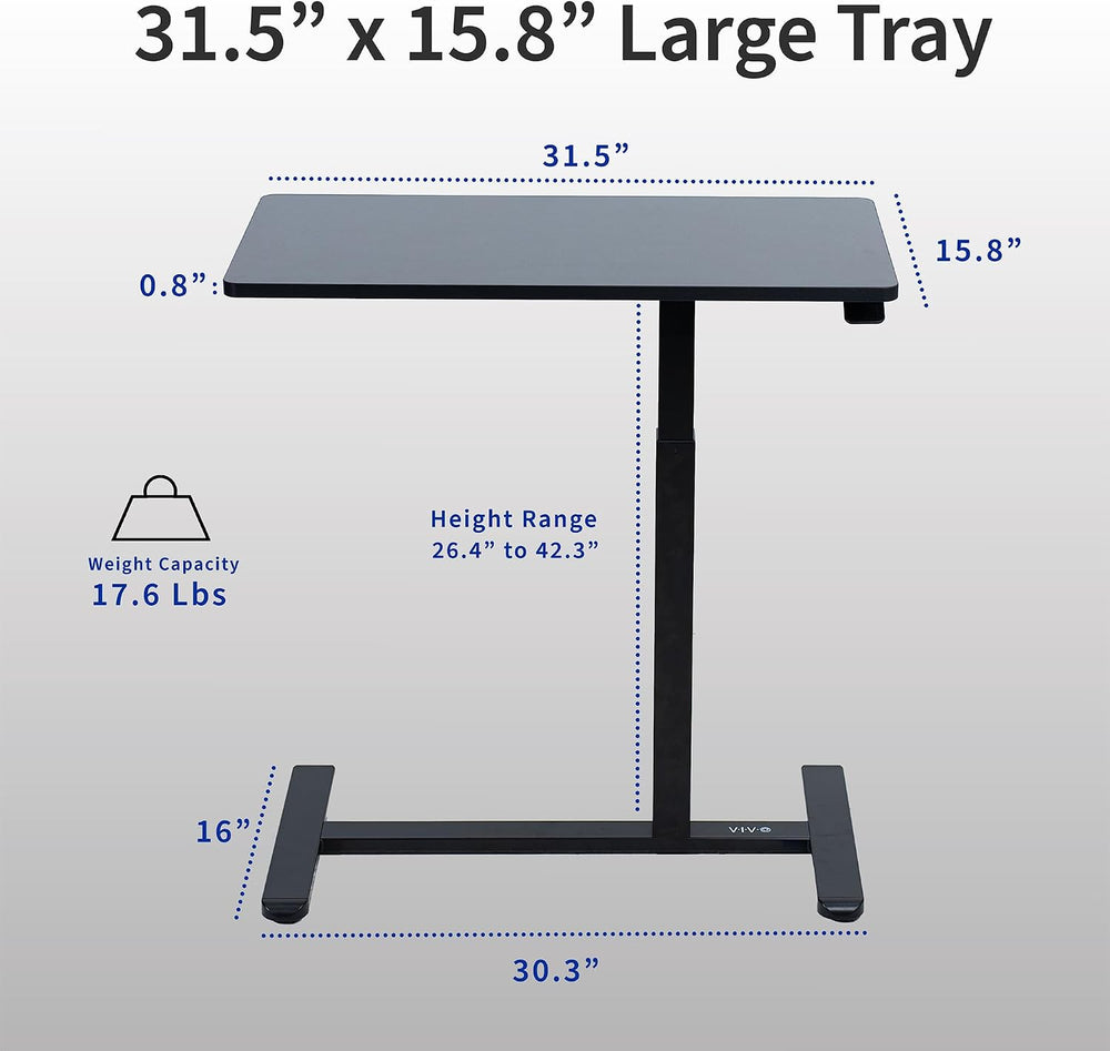 VIVO Mobile 32 x 16 in Over Couch Laptop Table, Holds 17.6 lbs