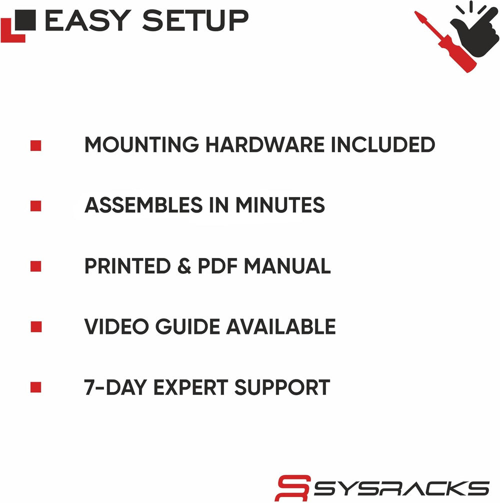 Sysracks 6U Wall Mount Server Rack Cabinet, 18-Inch Deep, Black