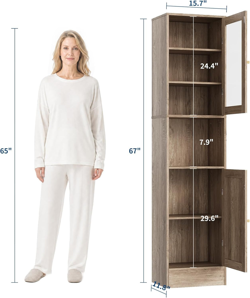 Garvee 67" Tall Narrow Storage Cabinet, for Small Space Slim Cabinet