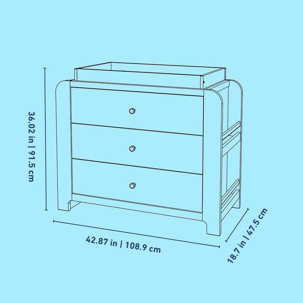 Graco Read-with-Me 3 Drawer Chest with Removable Changing Topper, Hazelnut