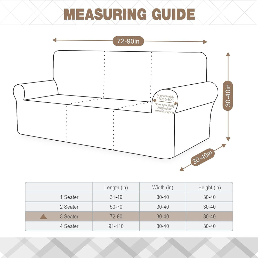 Ruaozz Stretch Sofa Cover, Soft Jacquard Furniture Protector